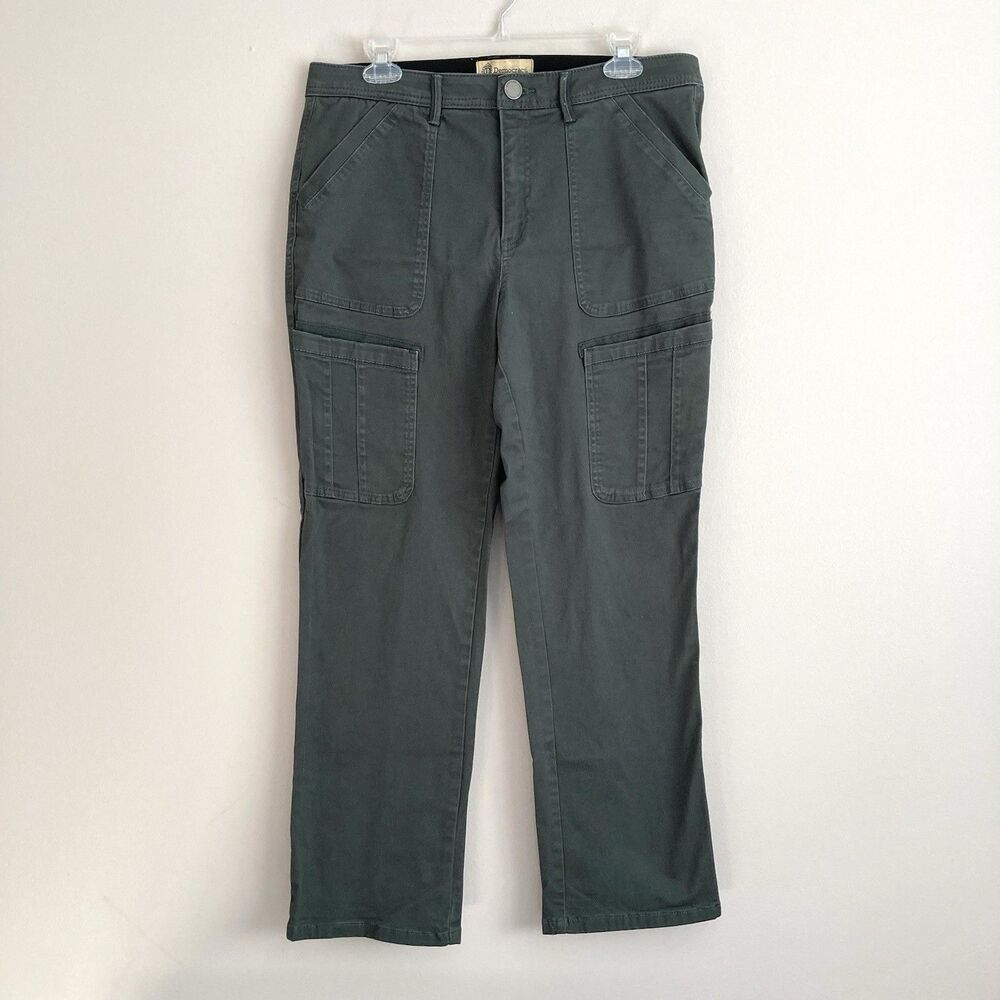 Democracy Ab Technology Cargo Utility Style Pants Size 12 Green Stretch Casual